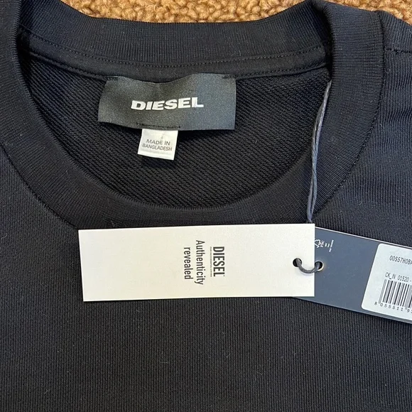 🇺🇸 Mens NWT Black DIESEL Hoodie XXL 🇺🇸 - Picture 5 of 8